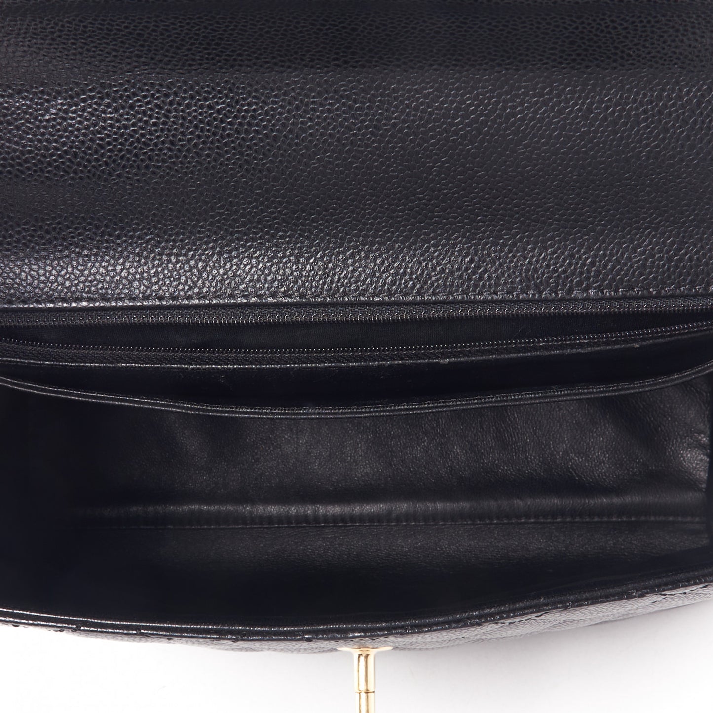 Caviar Quilted Jumbo Kelly Flap Black