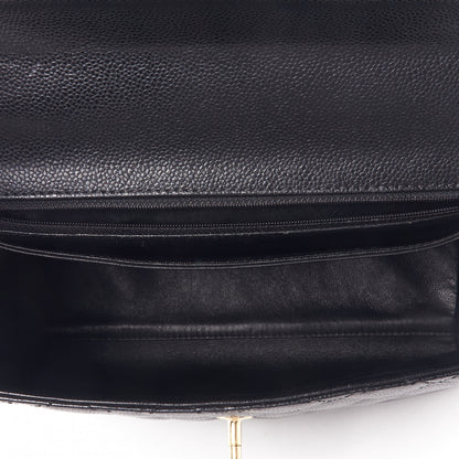 Chanel Caviar Quilted Jumbo Kelly Flap Black 7 of 10