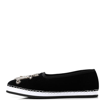 Gucci Velluto Marmara Pearl Embellished Womens Loafers 35 Black 1 of 4