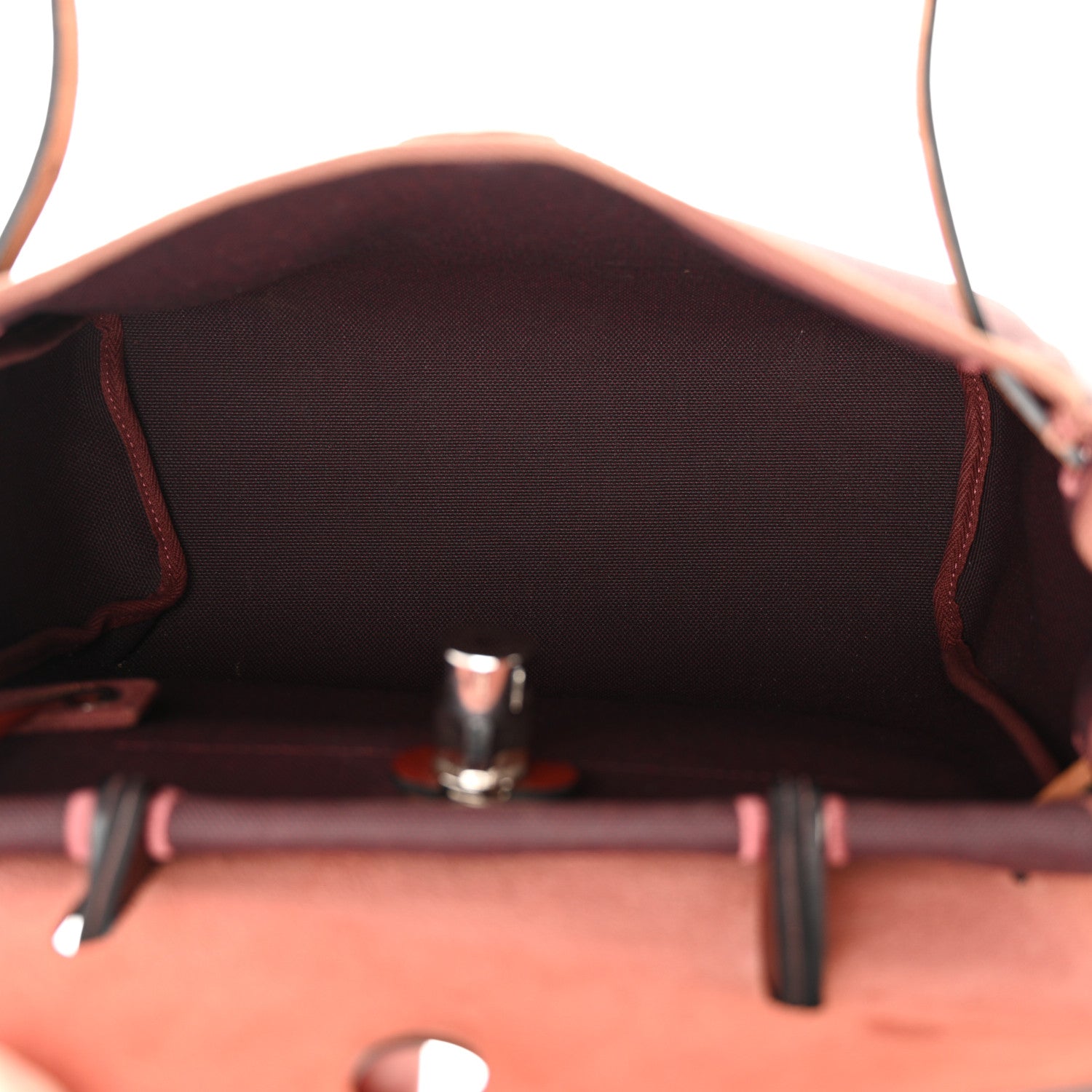 Hermes Military Toile Vache Hunter Herbag Zip 31 PM Chocolate Rouge Sellier Rouge H Cuivre 6 of 14