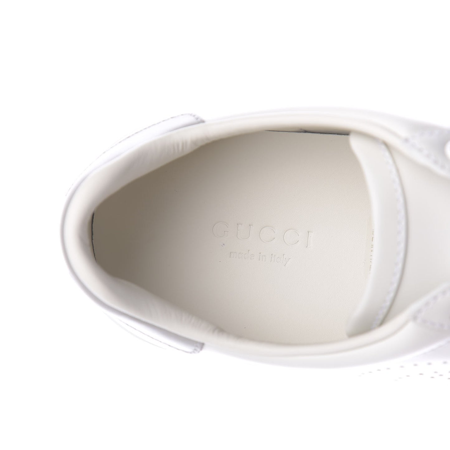 Calfskin Interlocking G Perforated Womens Ace Sneakers 37 White Grey Sky