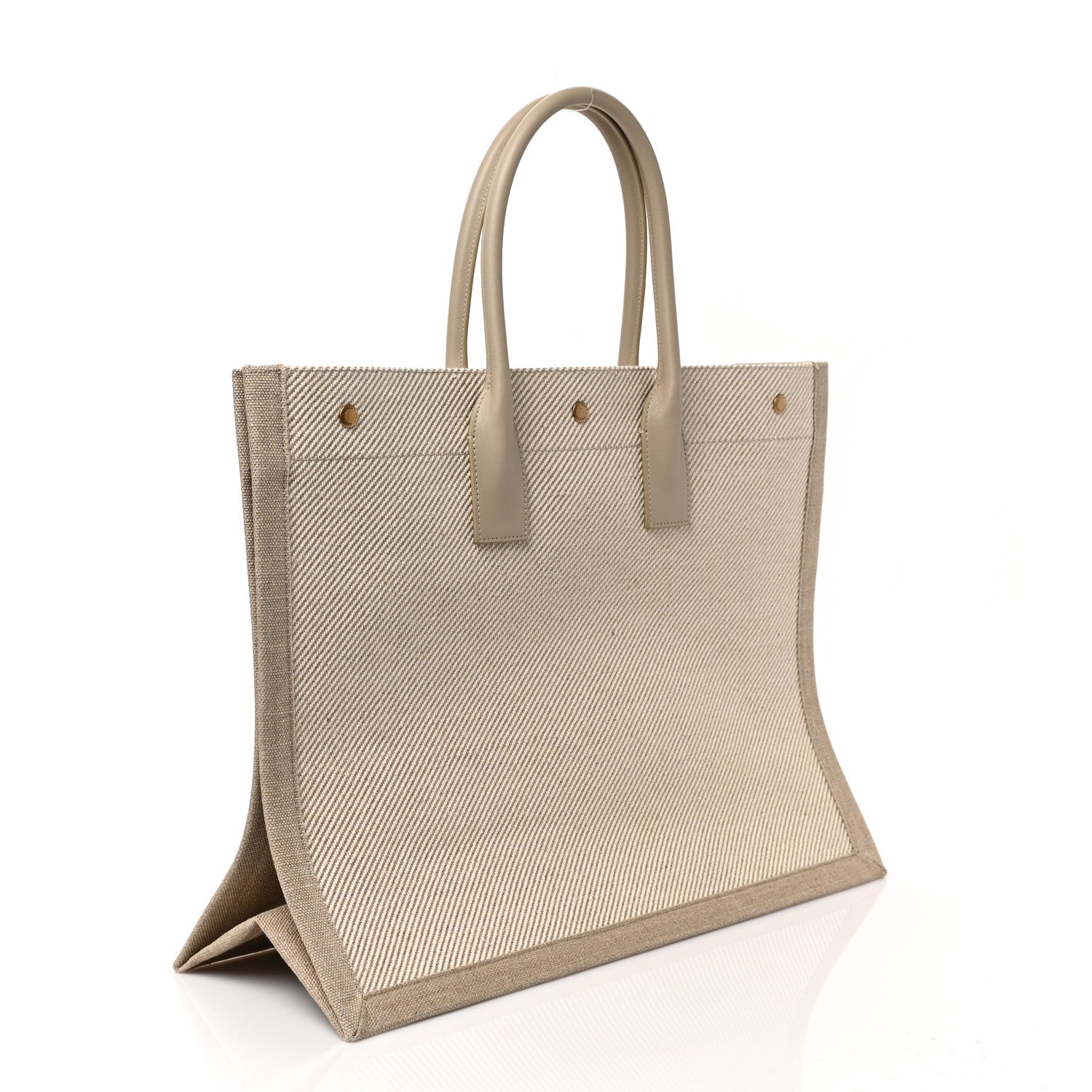 Saint Laurent Linen Calfskin Rive Gauche Tote Beige Sea Salt 3 of 8