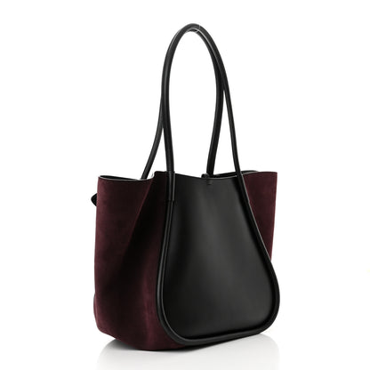 Proenza Schouler Calfskin Suede Ruched Tote Black Chocolate Plum 3 of 10