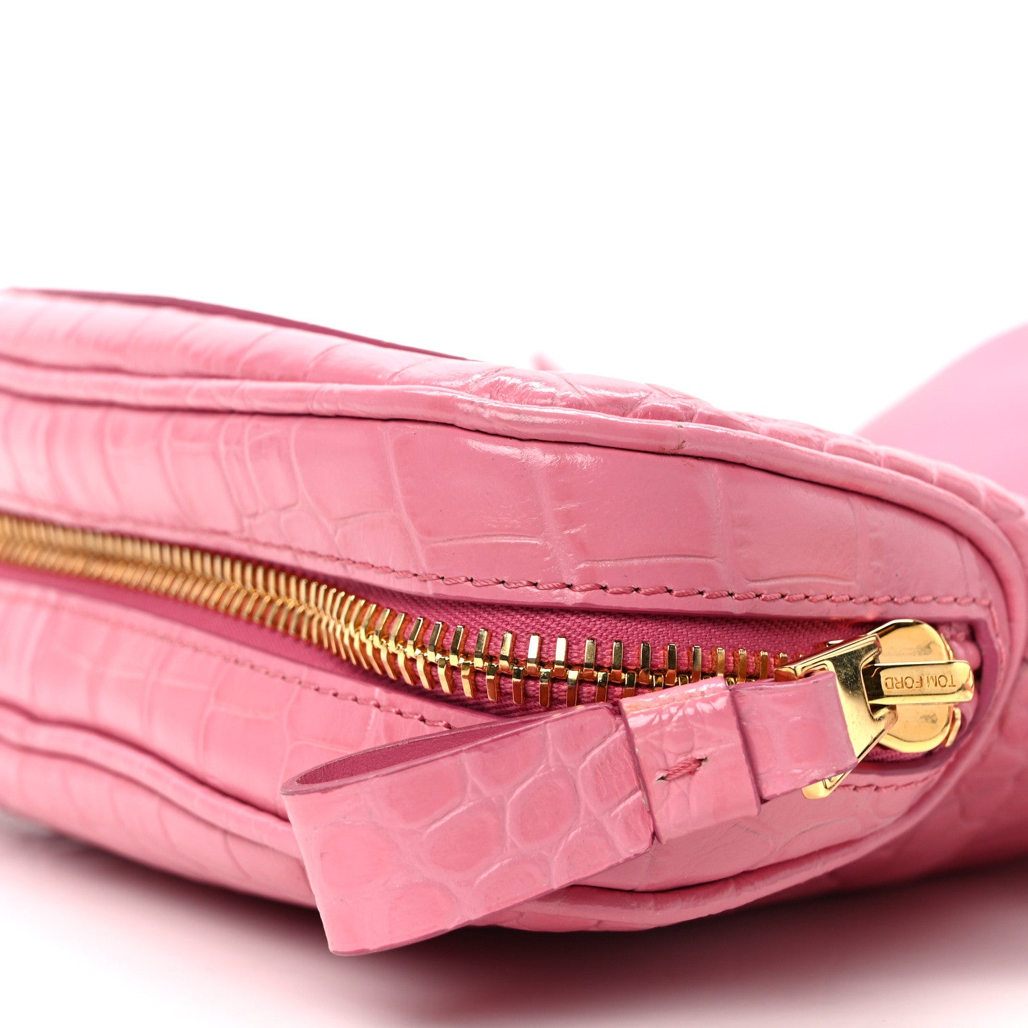 Tom Ford Calfskin Croc-Embossed Mini Jennifer Pink 10 of 11