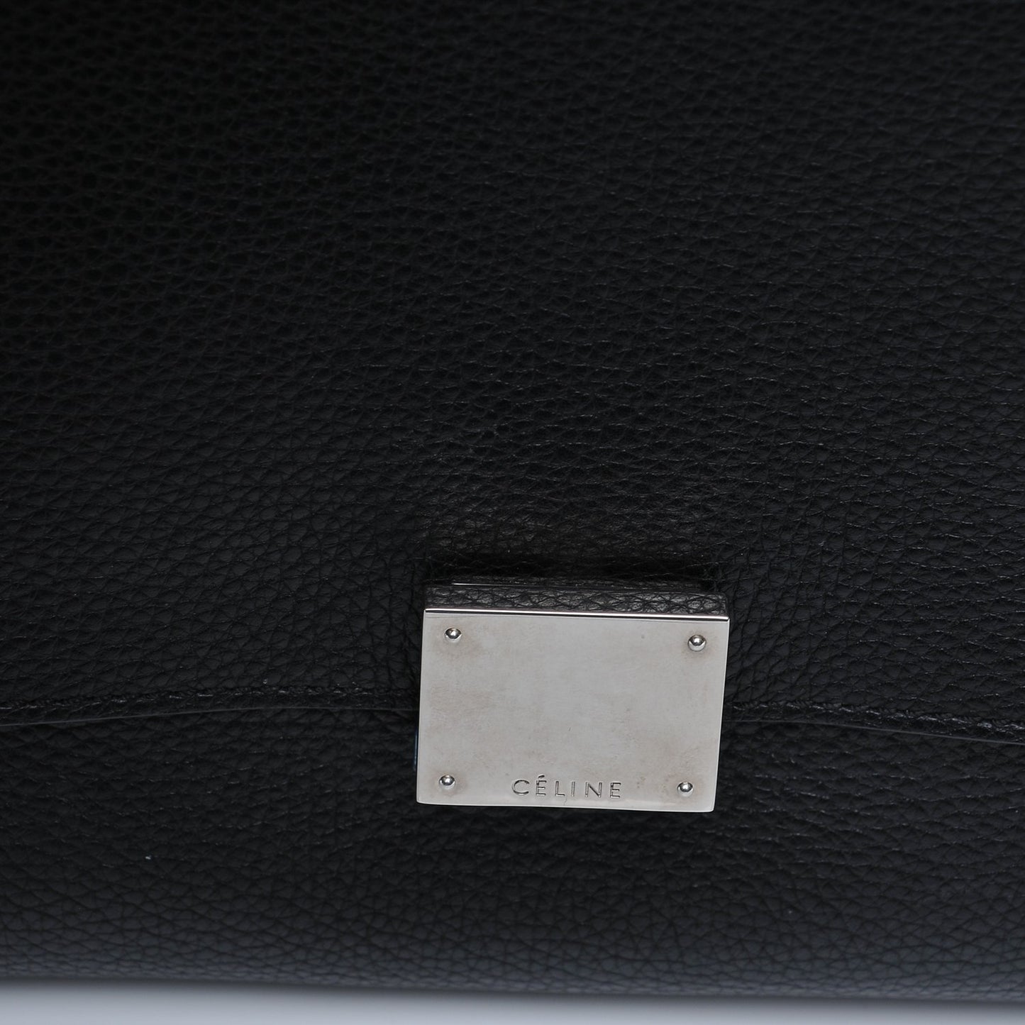 Drummed Calfskin Suede Large Trapeze Black