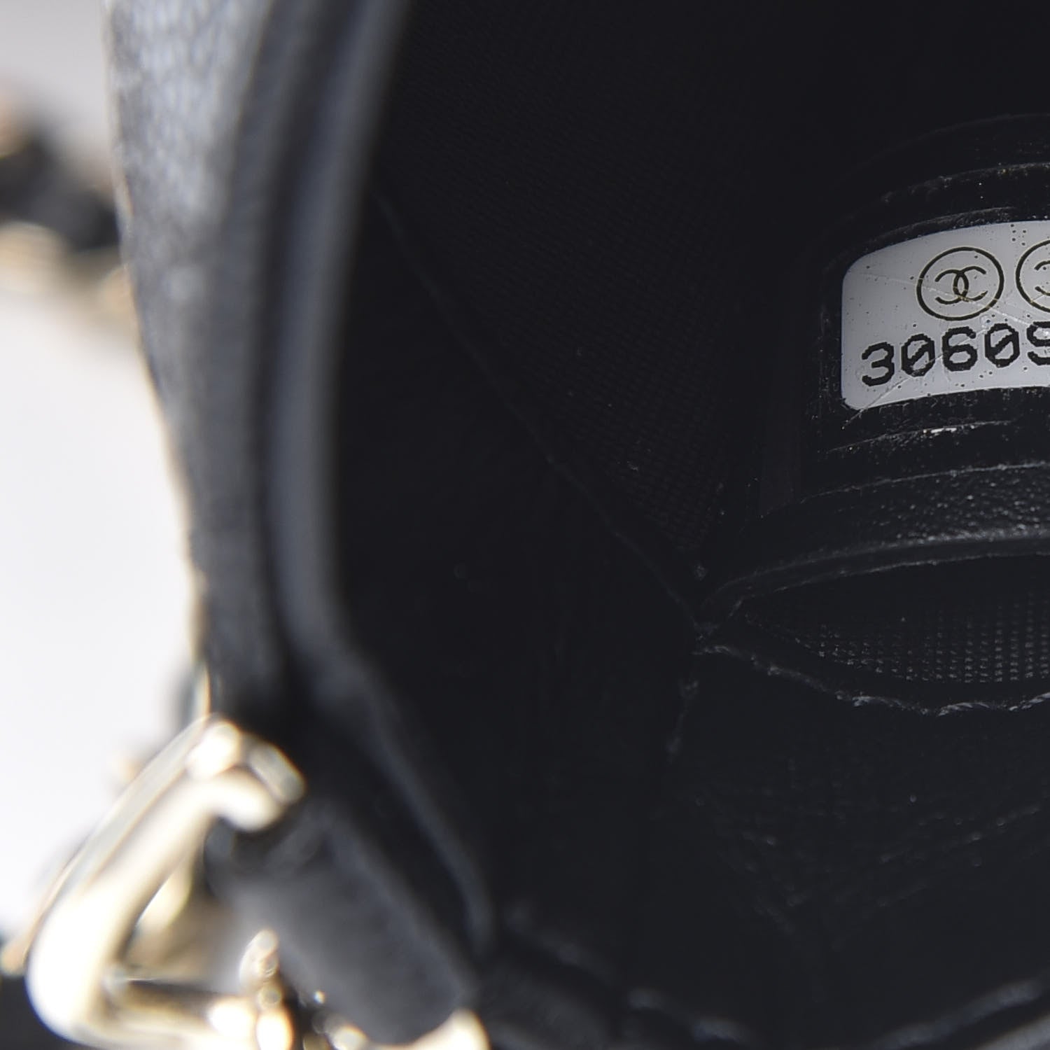 Chanel Caviar Quilted French New Wave Phone Holder With Chain Black 9 of 13