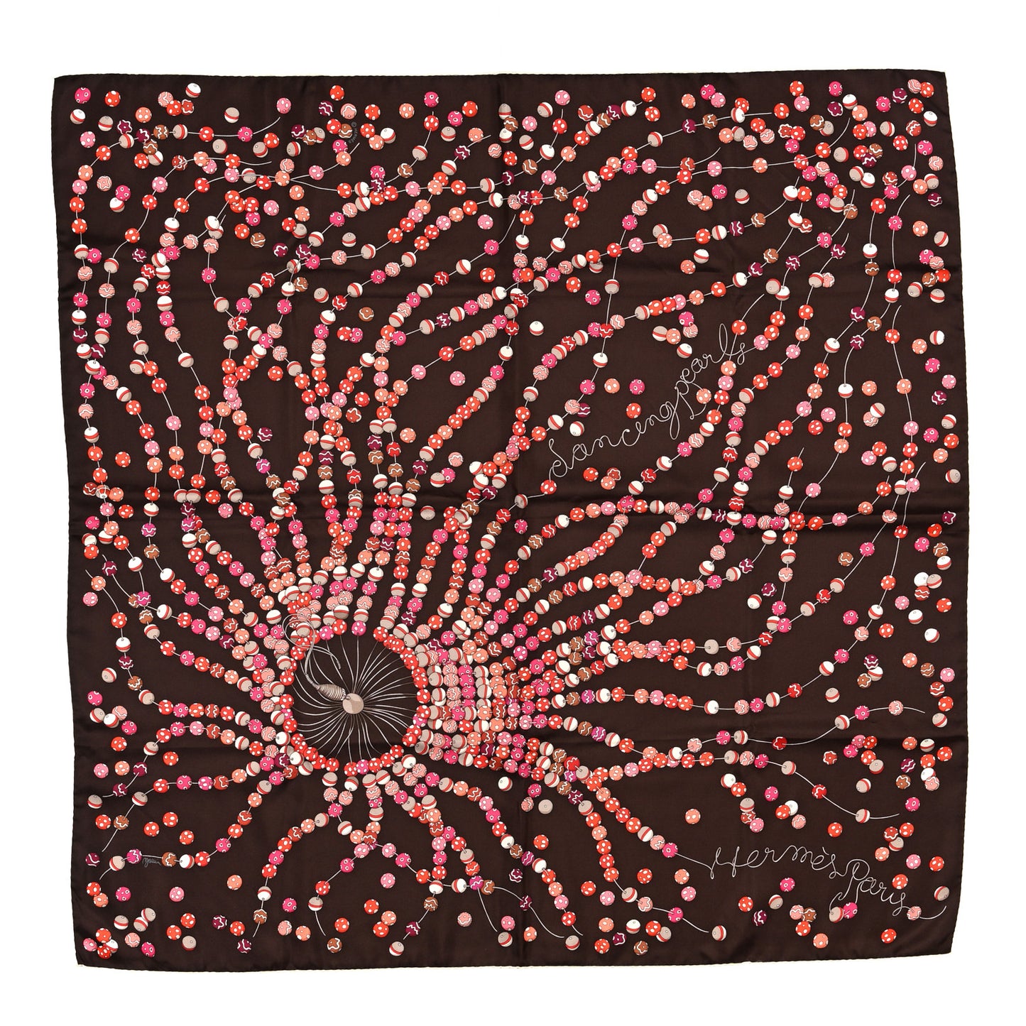 Silk Dancing Pearls Scarf 90