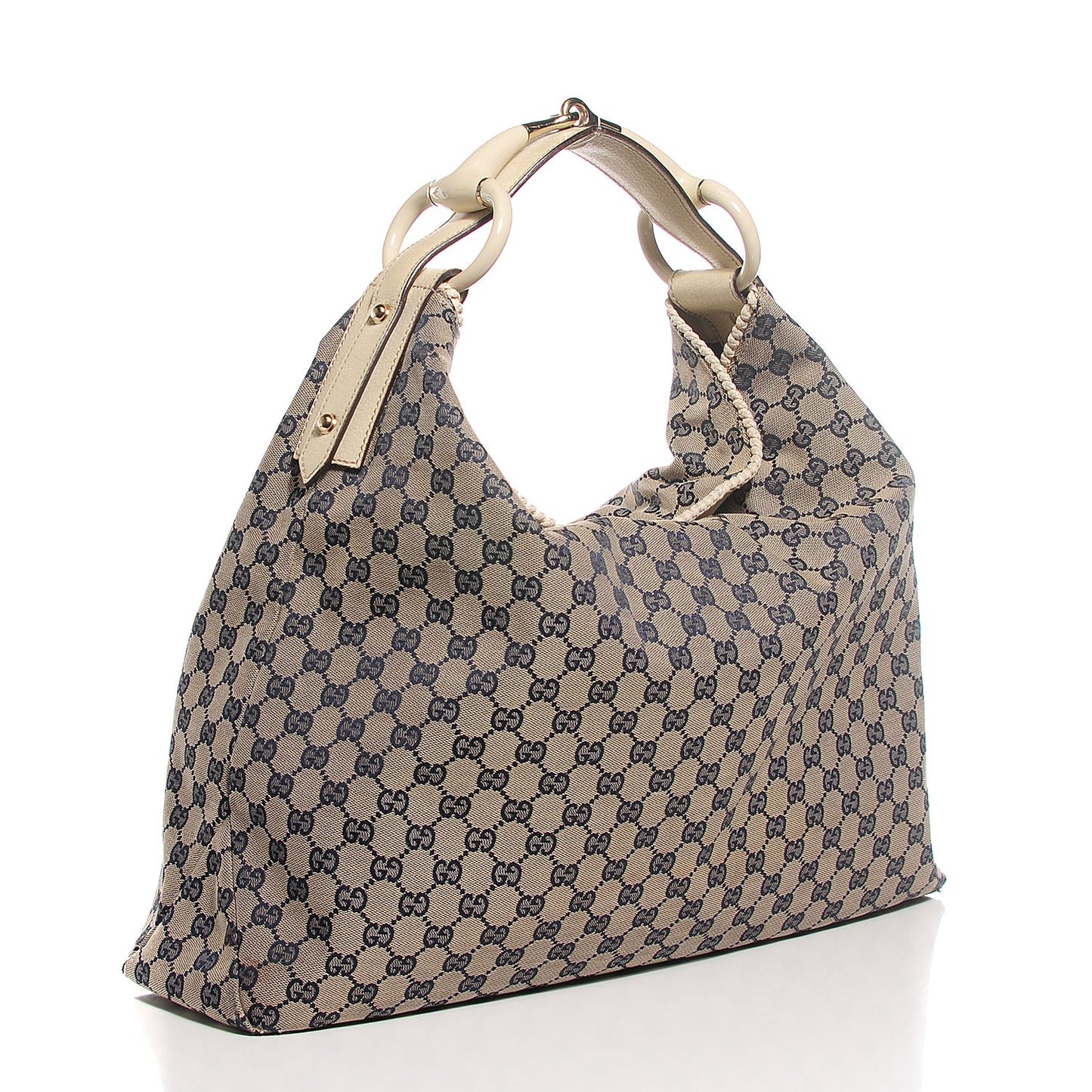 Monogram Large Horsebit Chain Hobo Navy