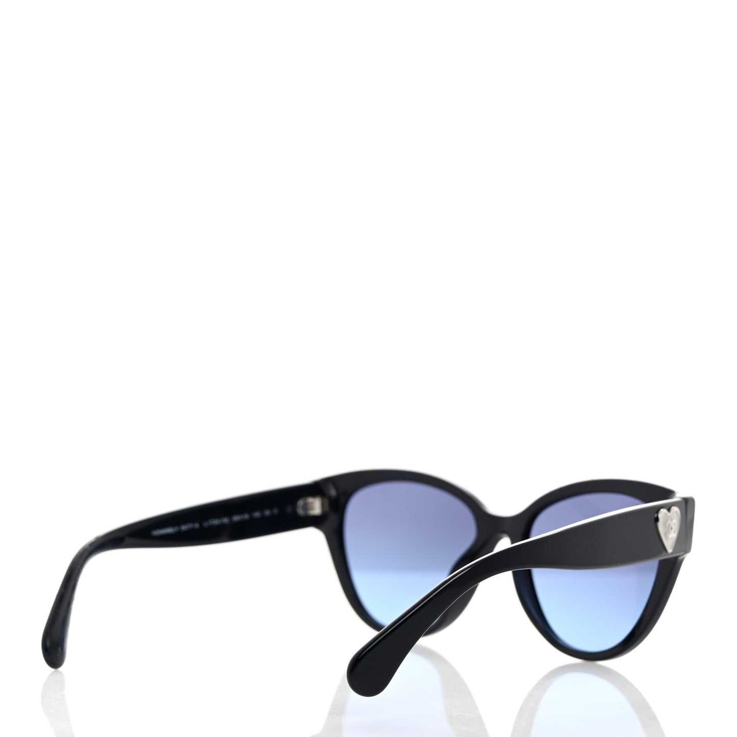 Acetate Enamel Heart Butterfly Sunglasses 5477-A Black