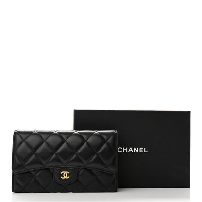 Chanel Lambskin Quilted Large Flap Wallet Black 18 of 18