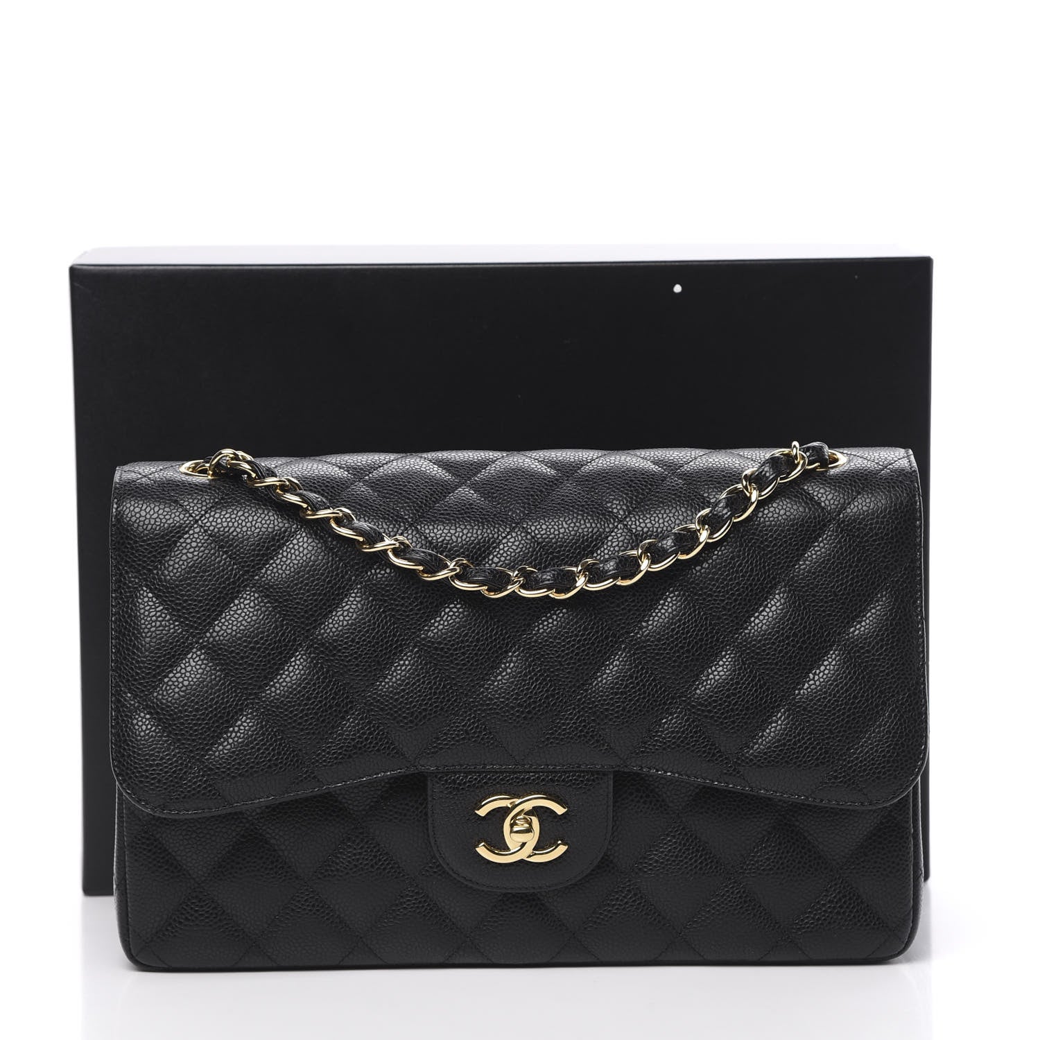 Chanel Caviar Quilted Jumbo Double Flap Black 11 of 11