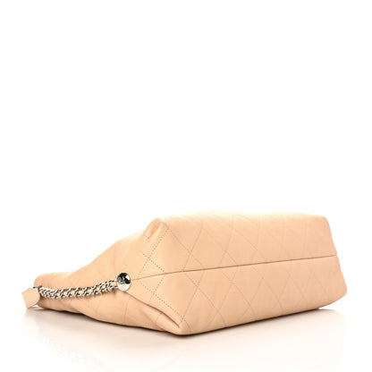 Chanel Grained Calfskin Stitched Medium Braided With Style Hobo Beige 3 of 9