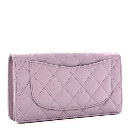 Chanel Lambskin Quilted Yen Wallet Purple 3 of 9