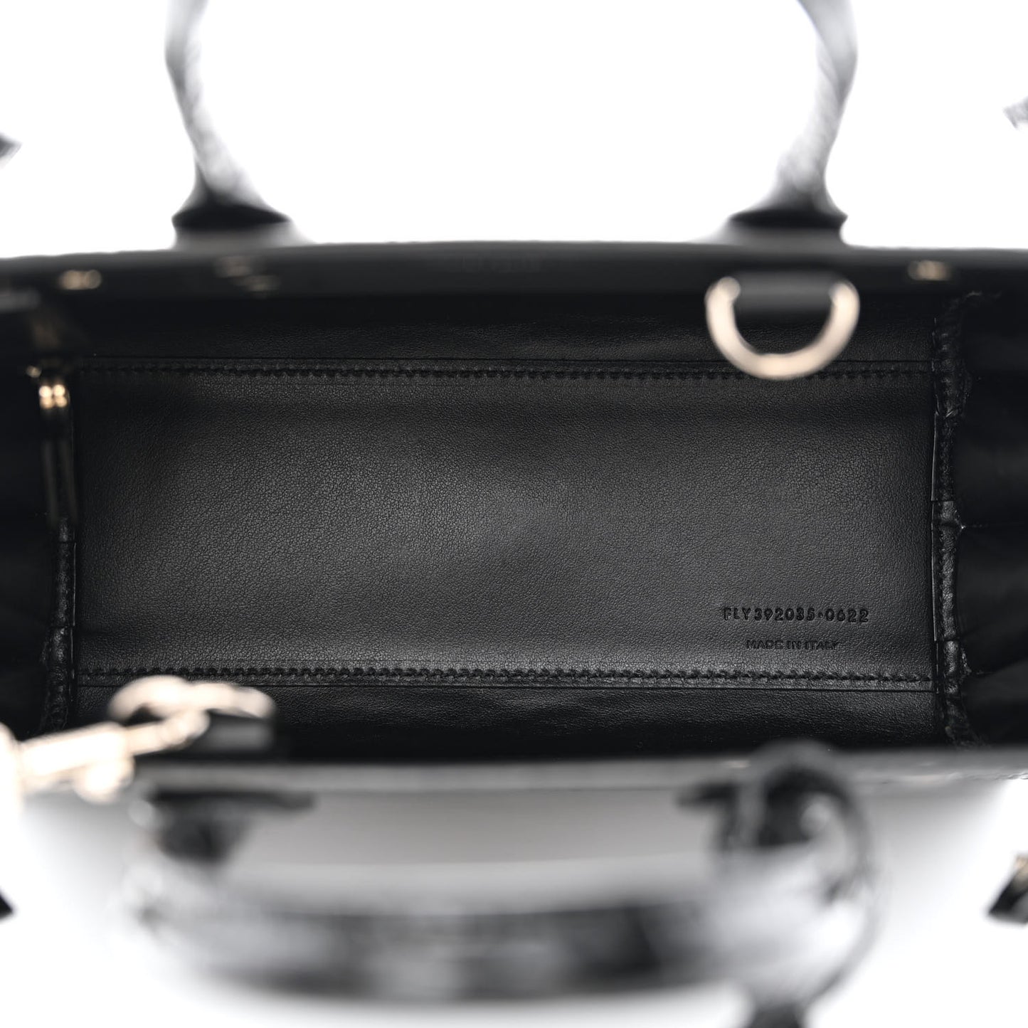 Calfskin Crocodile Embossed Nano Sac De Jour Black