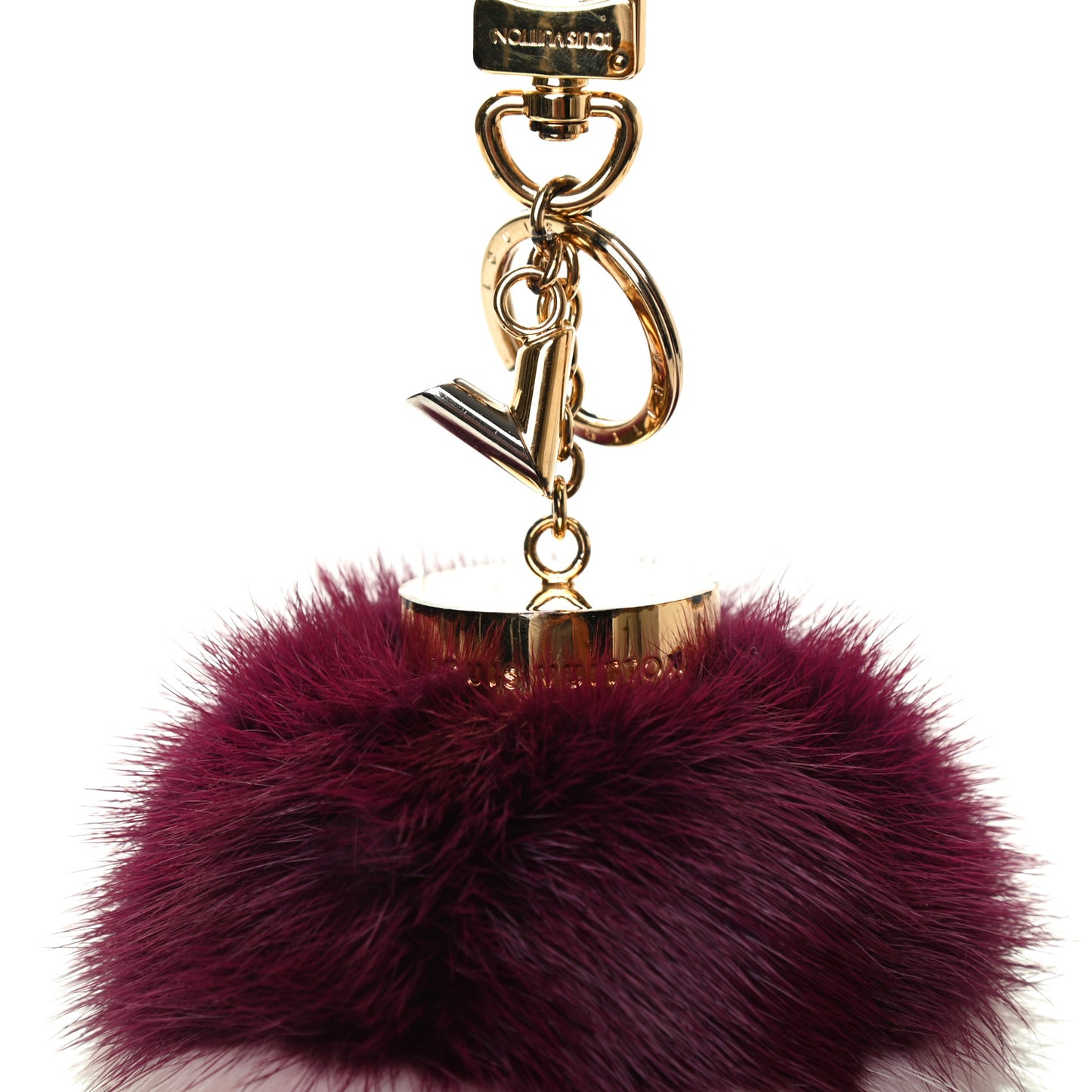 Mink Fur Bubble Duo Bag Charm Violet Pink