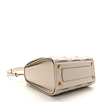 Salvatore Ferragamo Lambskin Woven Small Boxyz Bone 4 of 8