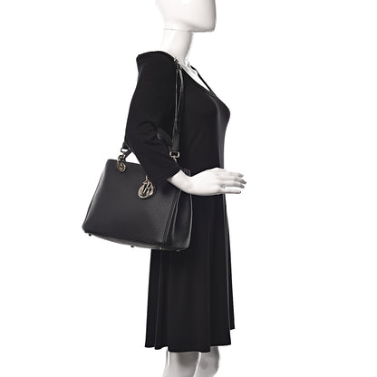 Christian Dior Bullcalf Medium Diorissimo Tote Black Rose Indien 2 of 13