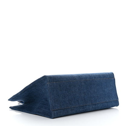 Versace Denim Calfskin La Medusa Tote Bag Blue 4 of 10