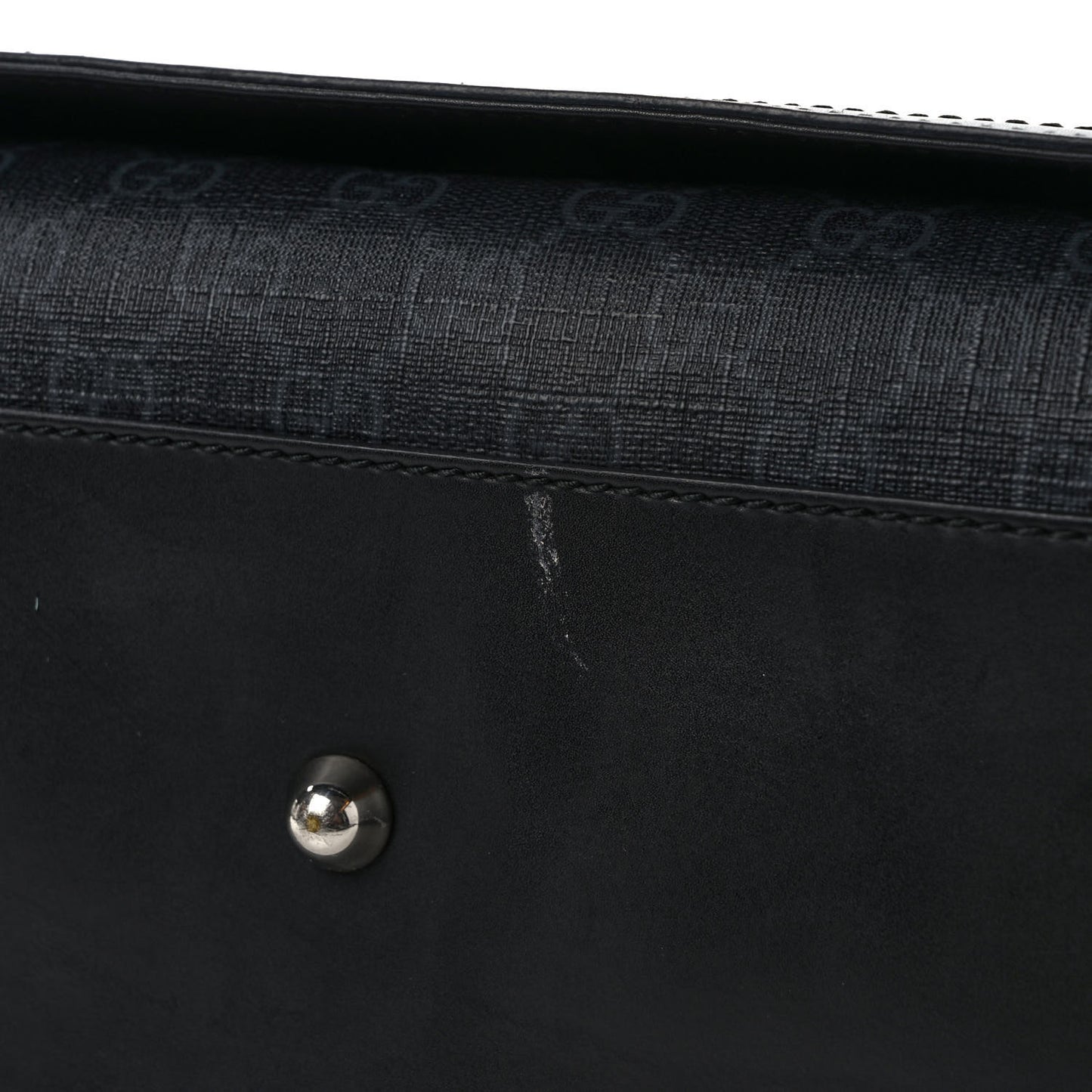 GG Supreme Monogram Web Messenger Diaper Bag Black Grey