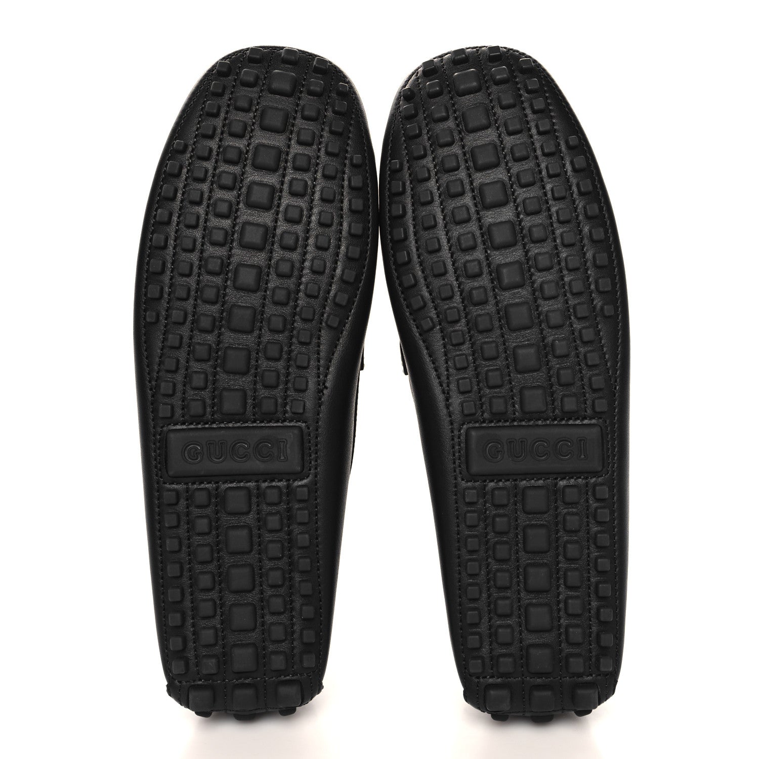 Gucci Soft Clove Calfskin Monochrome Mens Interlocking G Driver Loafers 9 Black 6 of 10