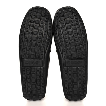 Gucci Soft Clove Calfskin Monochrome Mens Interlocking G Driver Loafers 9 Black 6 of 10