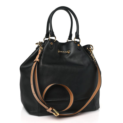 Fendi Vitello Grace King Karligraphy Chain Bucket Bag Black Bisquit 3 of 9