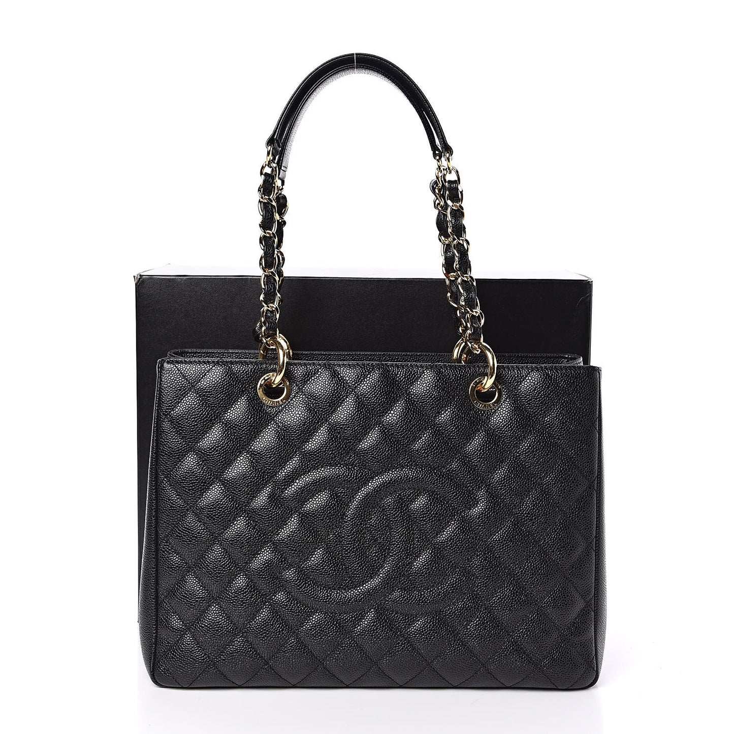 Caviar Quilted Grand Shopping Tote GST Black