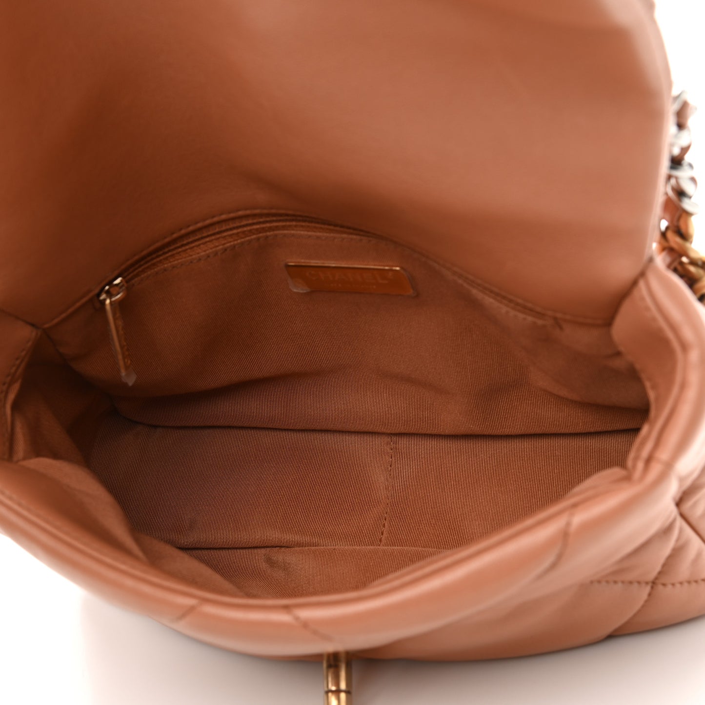 Lambskin Quilted Medium Chanel 19 Flap Brown