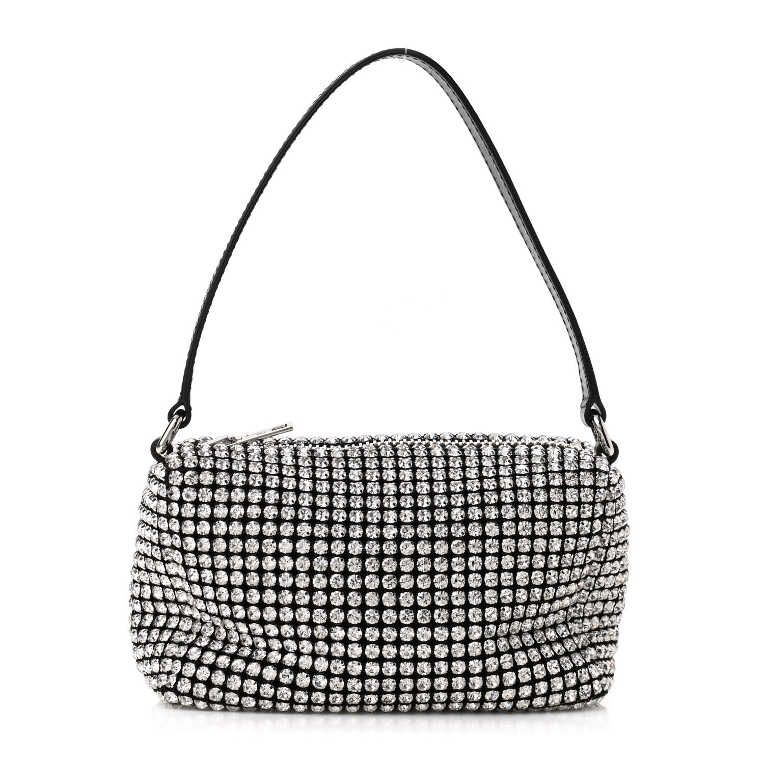 Alexander Wang Mesh Crystal Rhinestone Mini Heiress Pouch Black Silver 1 of 9