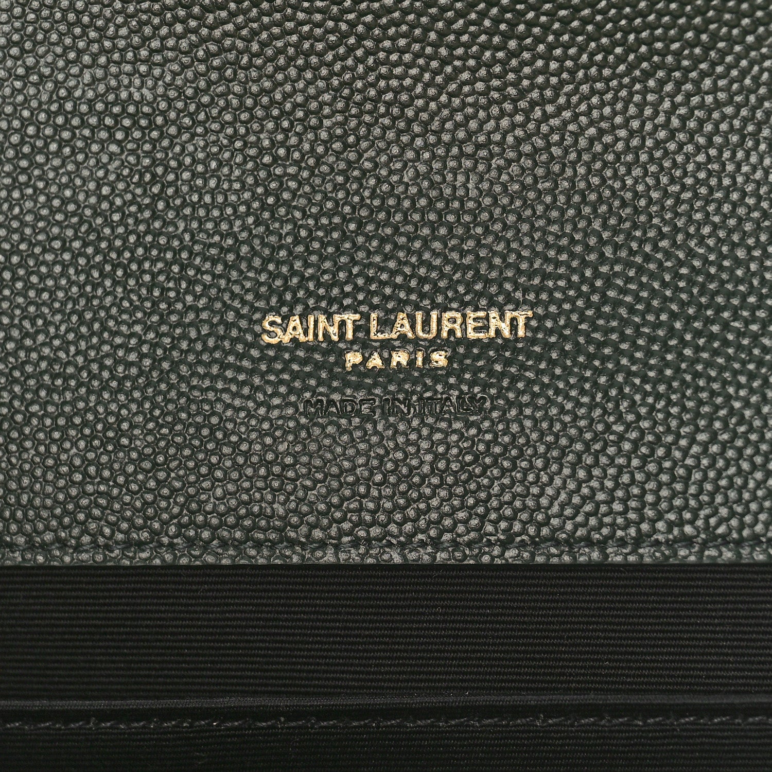 Saint Laurent Grain De Poudre Textured Mixed Matelasse Triquilt Monogram Clutch Vert Fonce 7 of 10