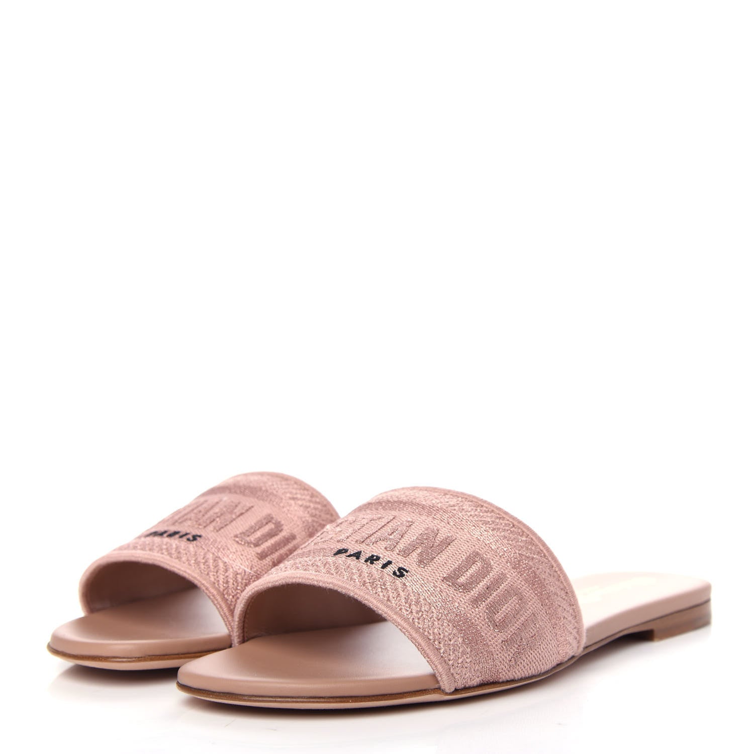 Christian Dior Cotton Embroidered Dway Mules Slide Sandals 35 Rose Des Vents 3 of 11