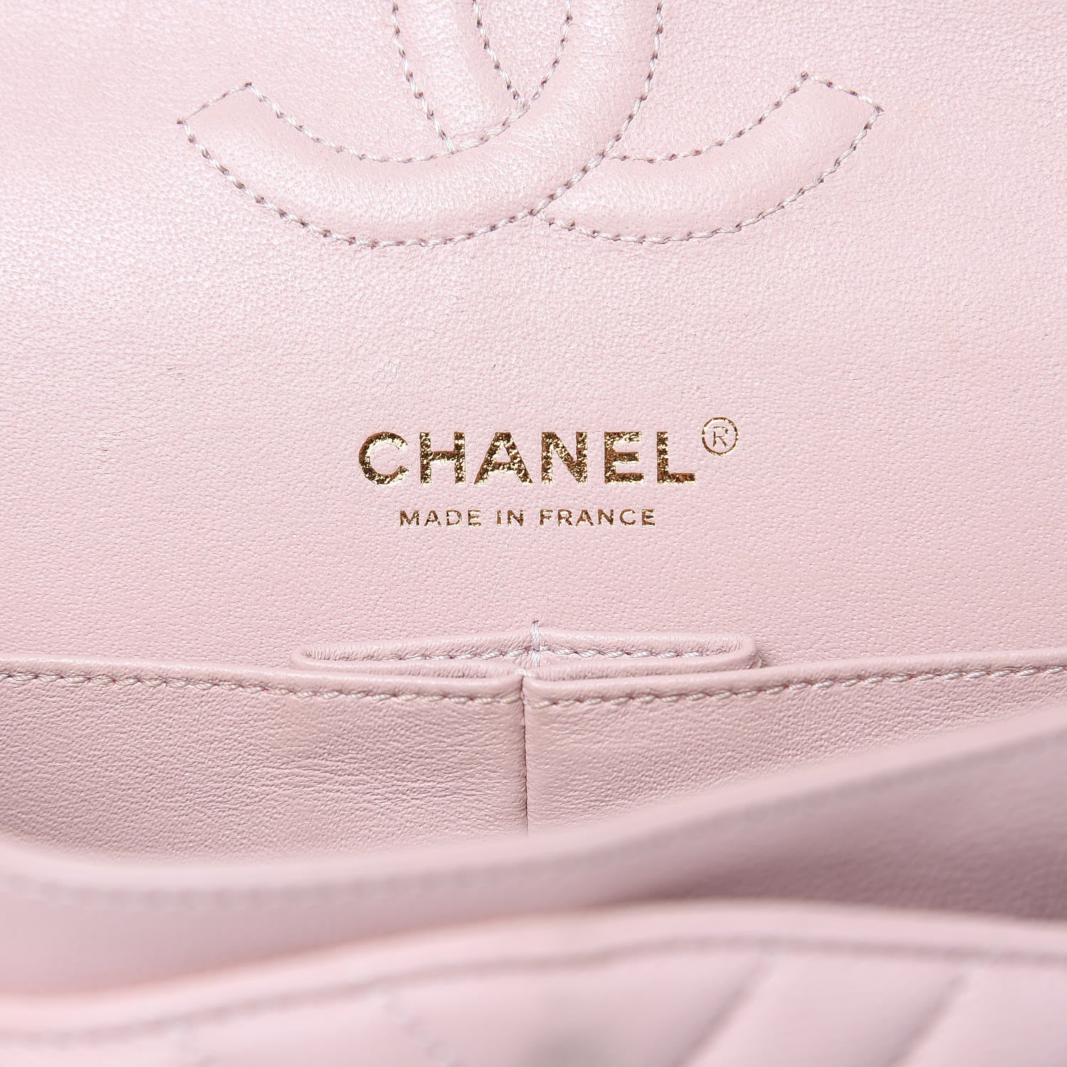 Chanel Calfskin Chevron Quilted Medium Double Flap Light Pink 6 of 15