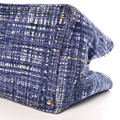 Prada Canapa Tote Blue White 6 of 14