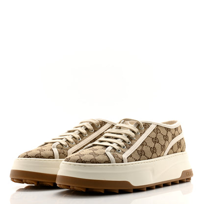 Gucci GG Monogram Mens 1977 Tennis Platform 52mm Sneakers 9 Beige Ebony Mystic White 3 of 8