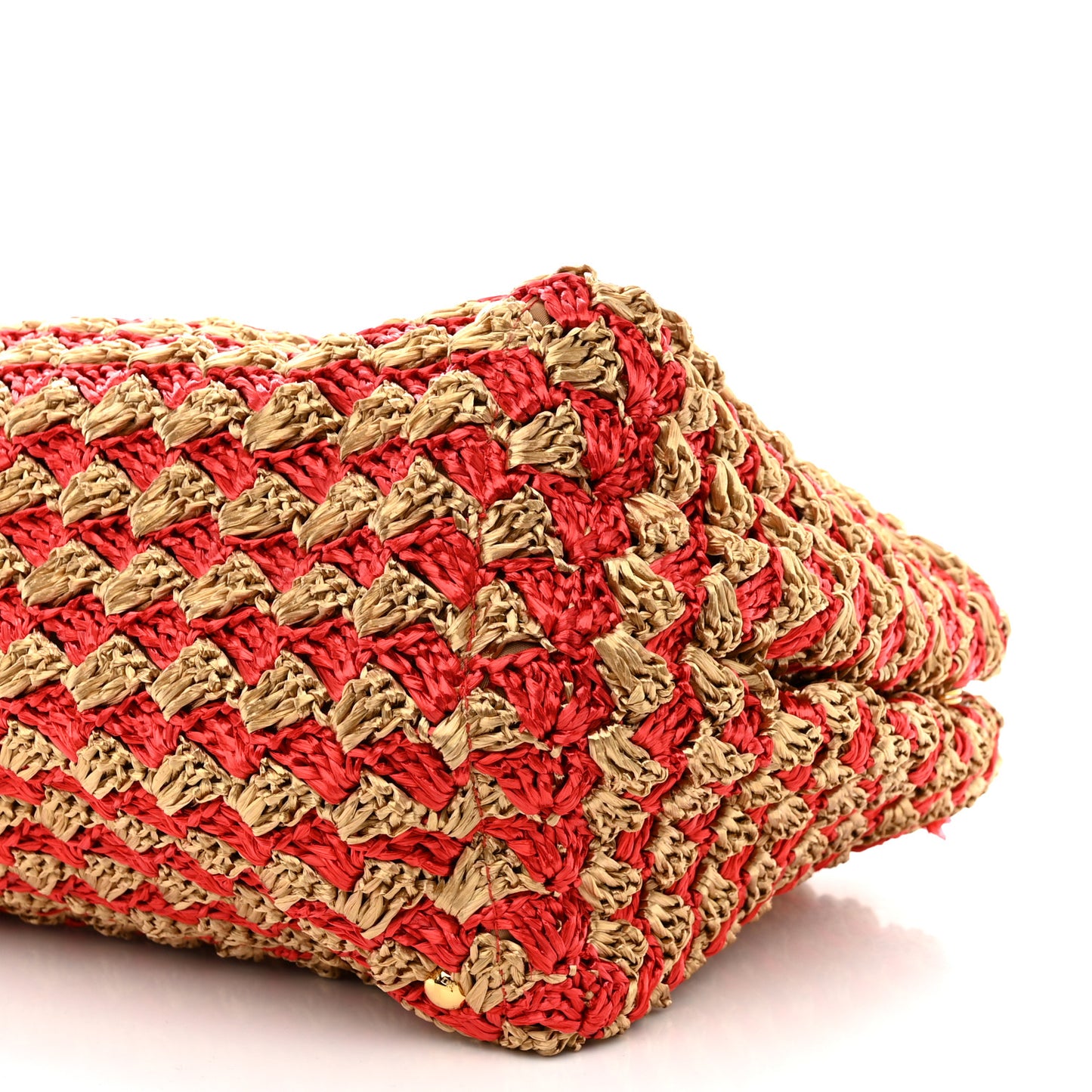 Raffia Crochet Large Tote Naturale Fuoco