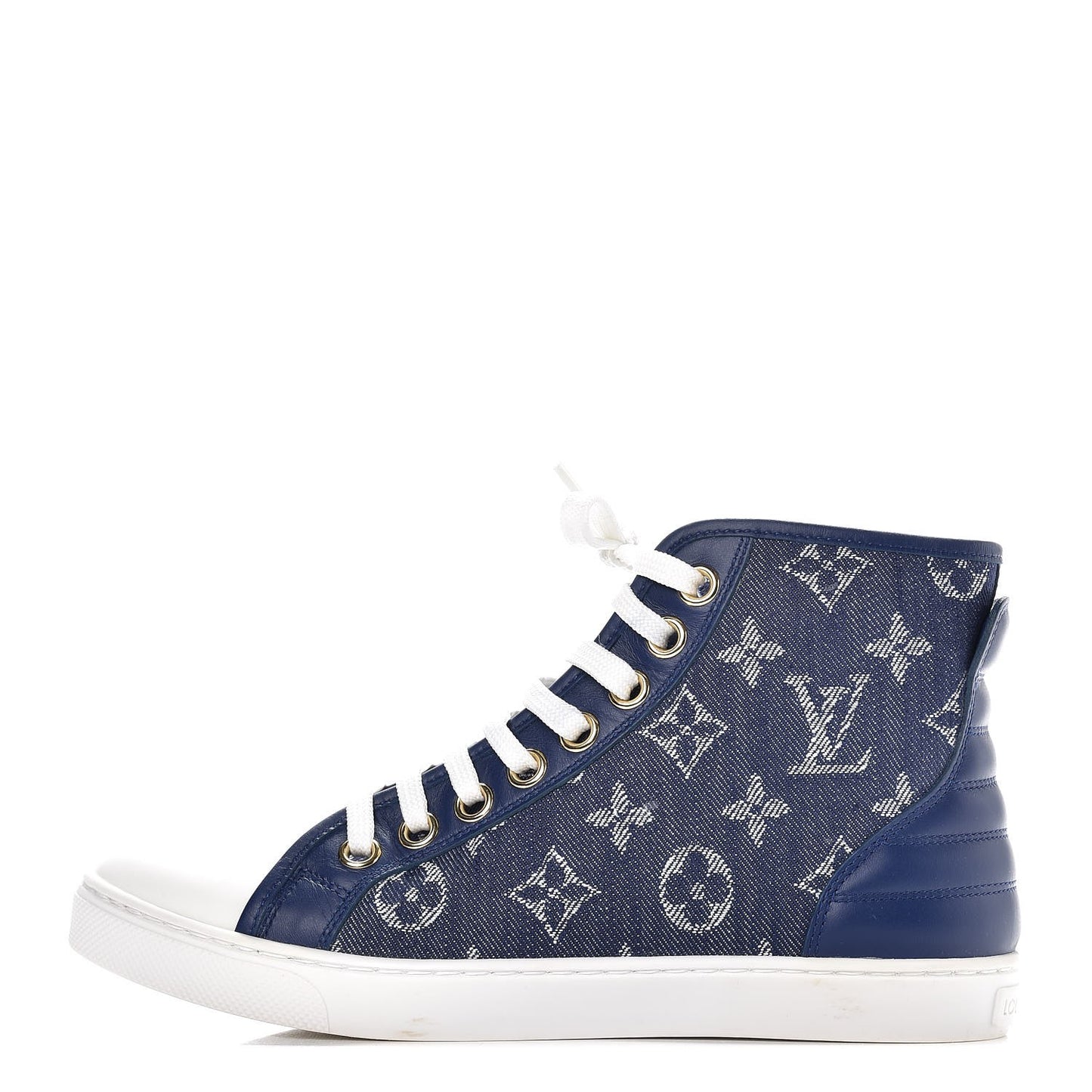 Monogram Denim Punchy Sneakers 35.5 Blue
