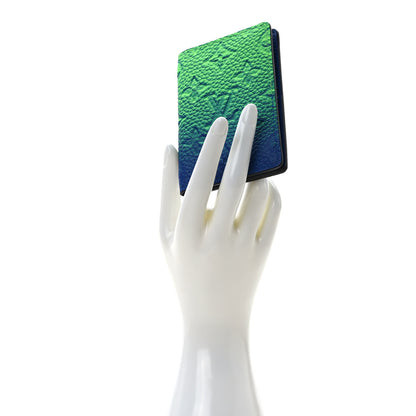 Louis Vuitton Taurillon Illusion Pocket Organizer Bleu Vert 2 of 7