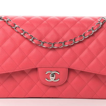 Chanel Caviar Quilted Jumbo Double Flap Dark Pink 8 of 11