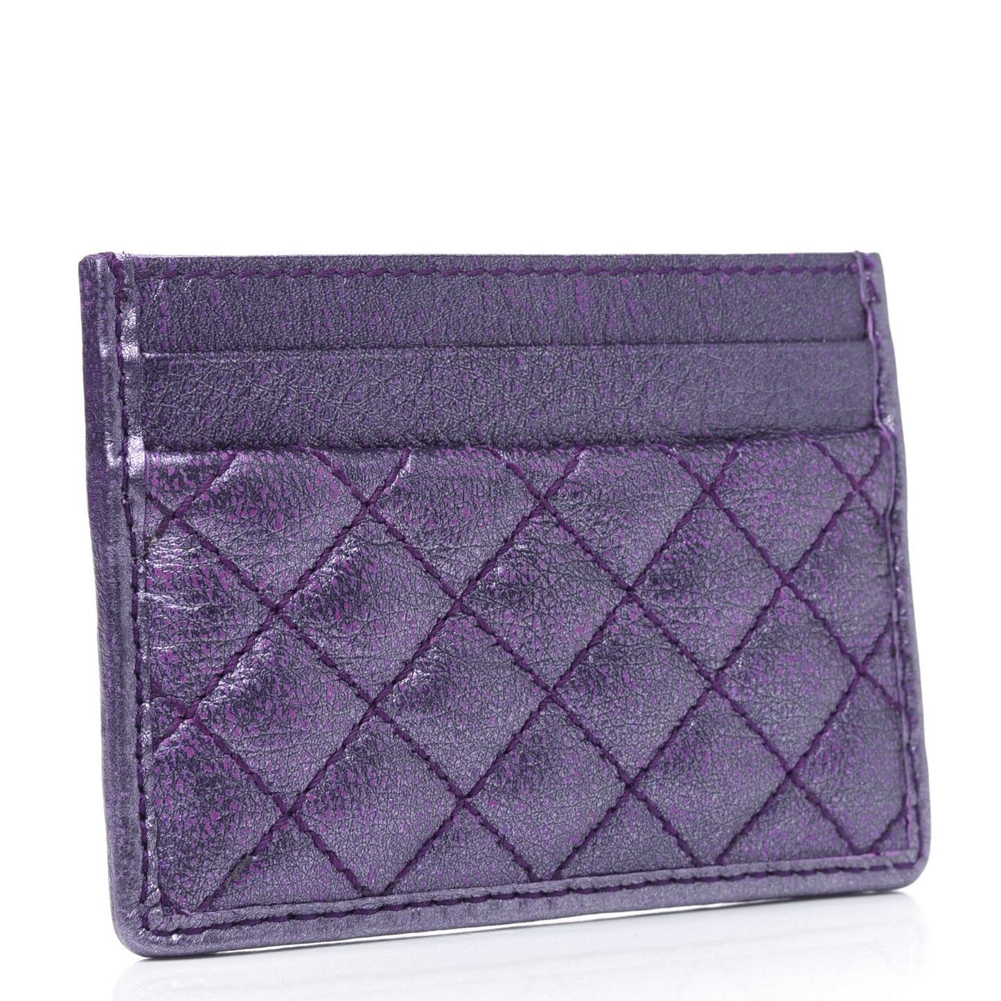 Laminated Nappa Trapuntata Zumi Card Holder Rosso Fuxia Bizantin