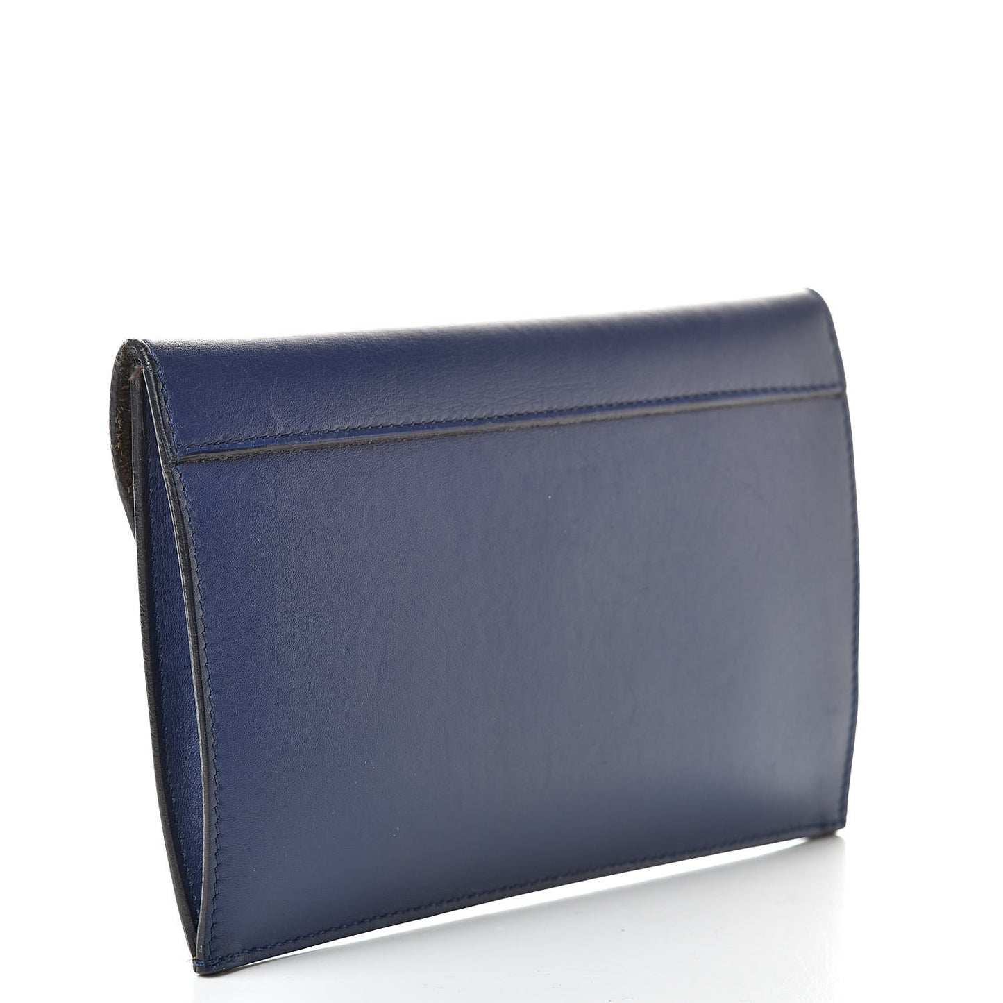 Smooth Calfskin Tie Knot Companion Pouch Dark Indigo