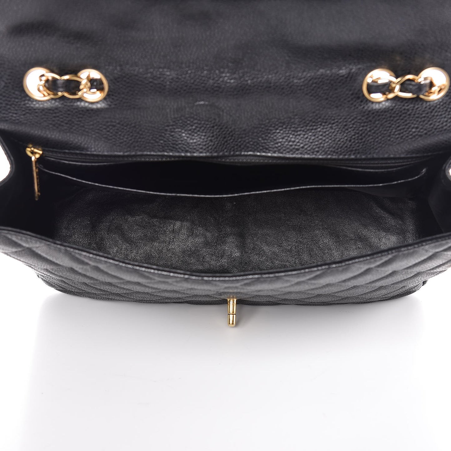 Caviar Quilted Jumbo Single Flap Black