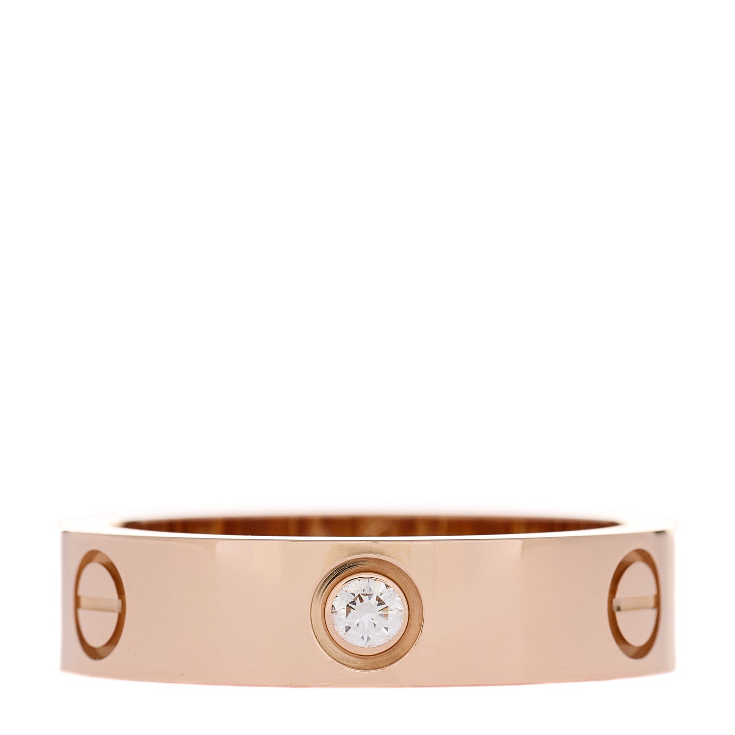 Cartier 18K Pink Gold 3 Diamond 5.5mm LOVE Ring 62 10 1 of 6