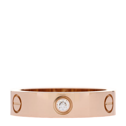 Cartier 18K Pink Gold 3 Diamond 5.5mm LOVE Ring 62 10 1 of 6