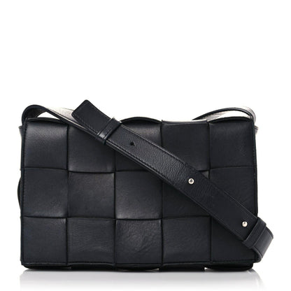 Bottega Veneta Lambskin Maxi Intrecciato Cassette Crossbody Bag Black 1 of 21