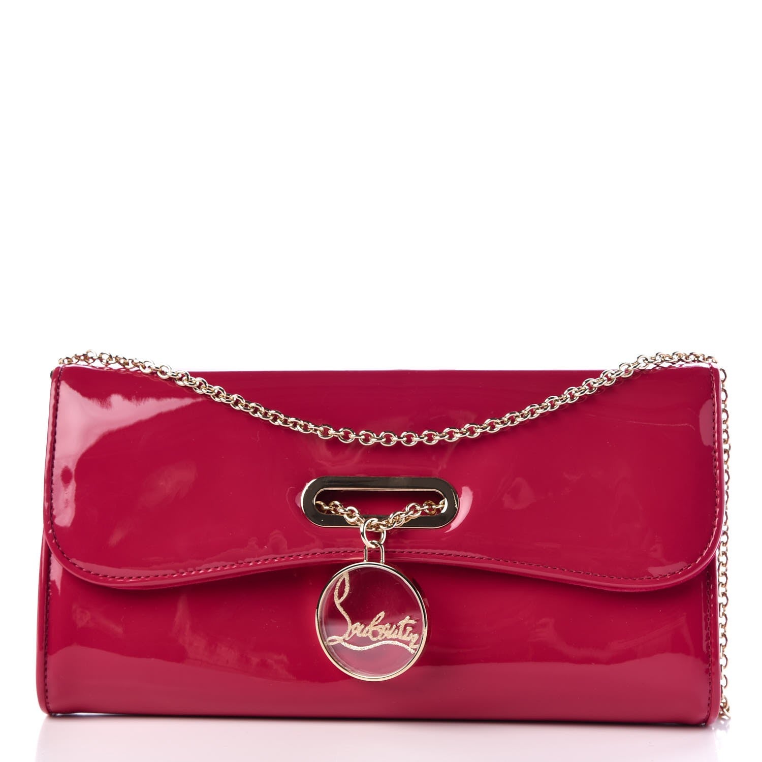 Christian Louboutin Patent Riviera Clutch Fuchsia 1 of 7