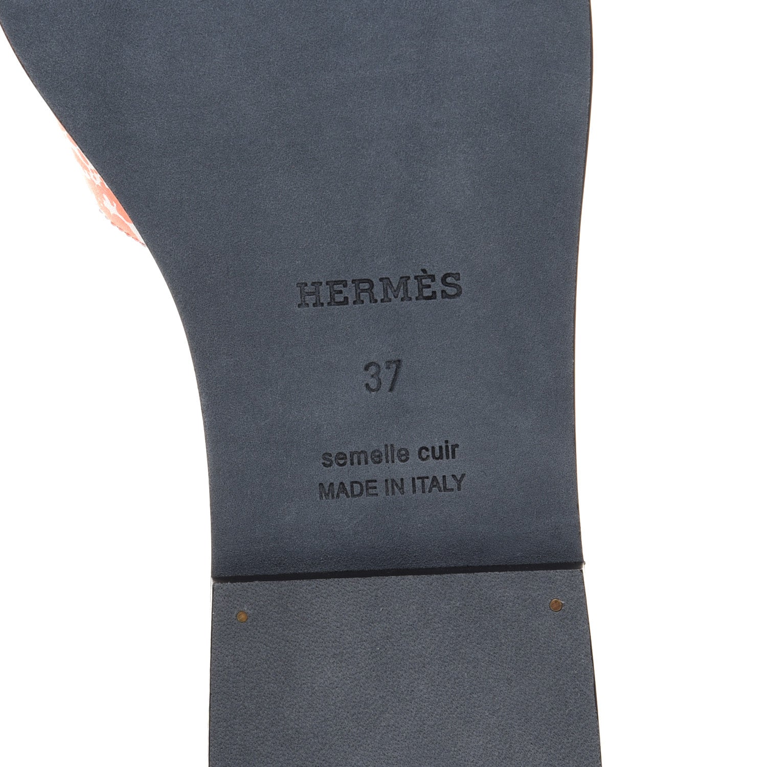 Hermes Calfskin Printed Peinture Fraiche Oran Sandals 37 White Orange 6 of 9