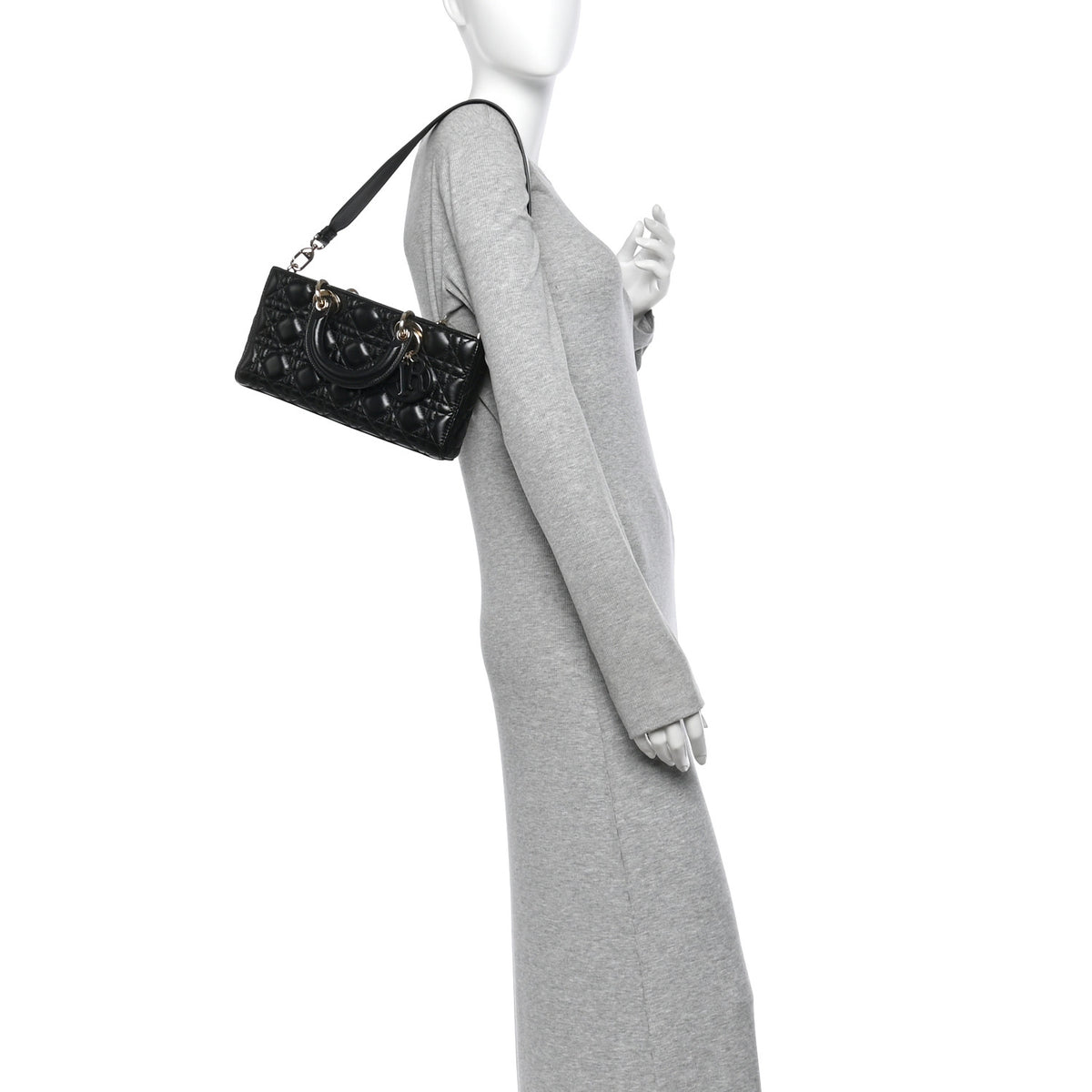 Lambskin Cannage Medium Lady D-Joy Black