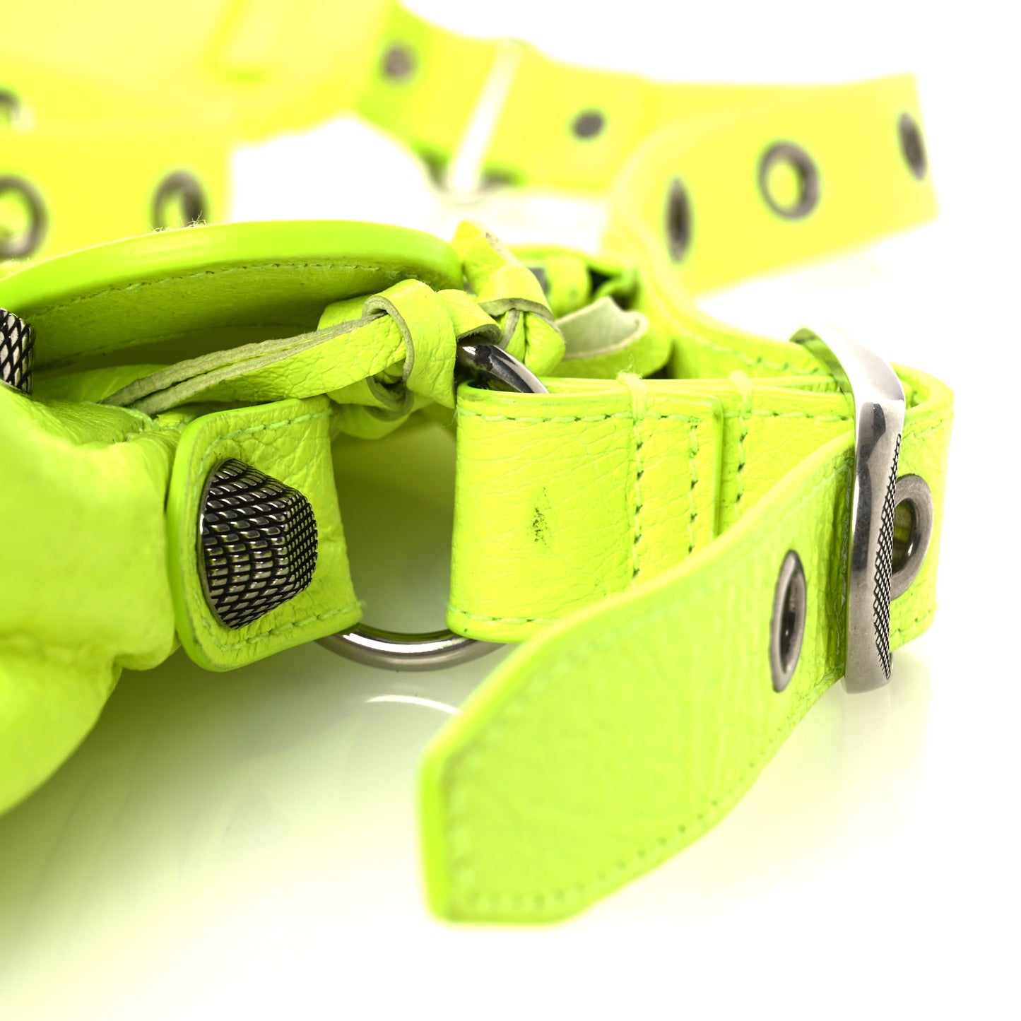 Agneau Arena Le Cagole Shoulder Bag XS Fluo Yellow
