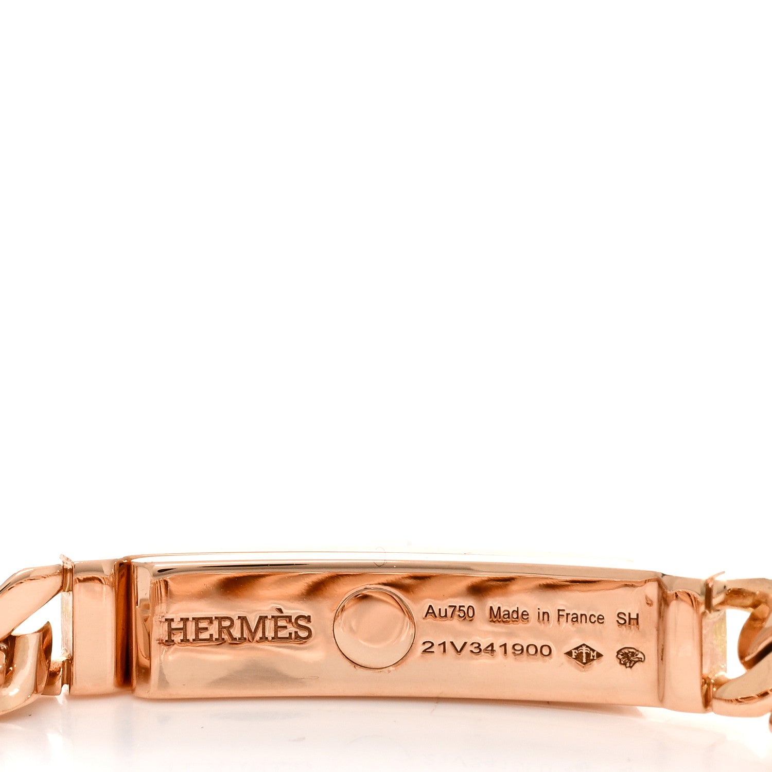 Hermes 18K Rose Gold Diamond PM Kelly Chaine Bracelet SH 3 of 4