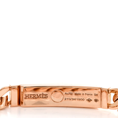 Hermes 18K Rose Gold Diamond PM Kelly Chaine Bracelet SH 3 of 4